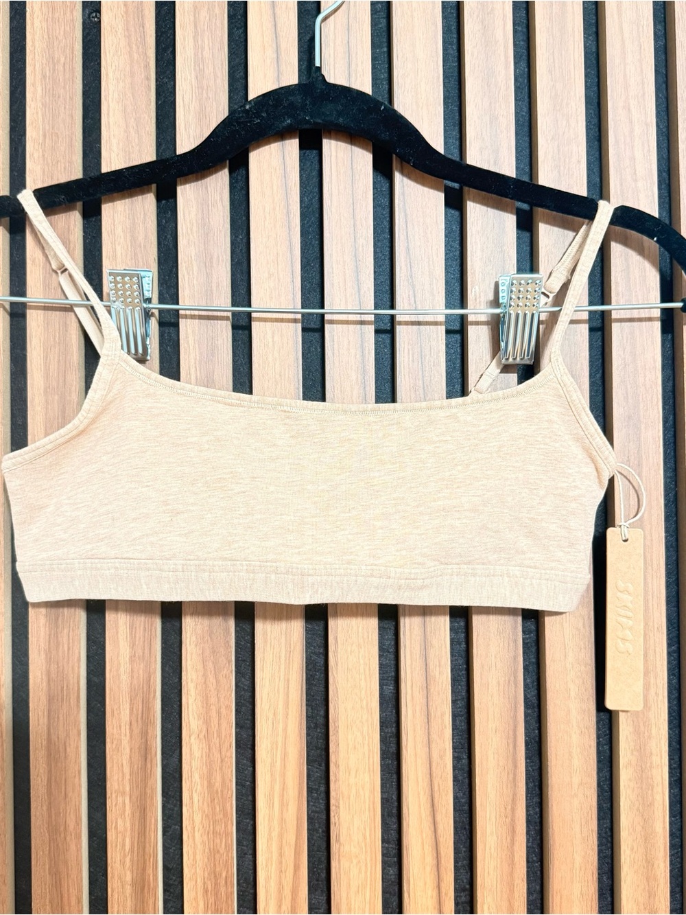 NWT Skims Beige Women's Ribbed Bra Top